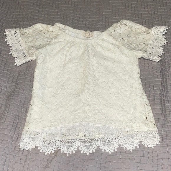 Emma & Elsa Other - Charming Lace Kids Blouse - White